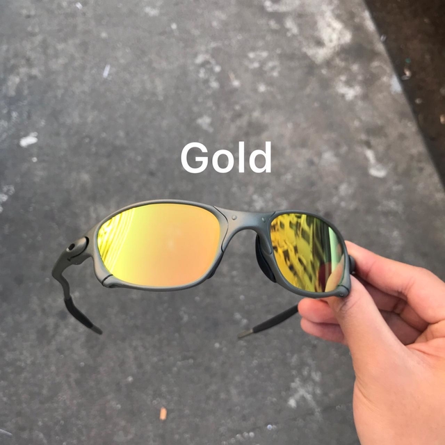 Óculos De Sol Oakley Double X Armação X-Metal Lentes Gold Brilho Reto