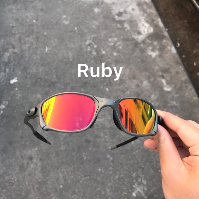 Óculos De Sol Oakley Double X Armação X-Metal Lentes Ruby Brilho Reto