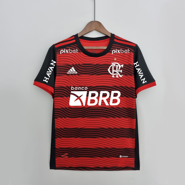 Camisa Flamengo I 22/23 Torcedor Adidas Masculina Rubro Negra Com Todos Os  Patrocínios