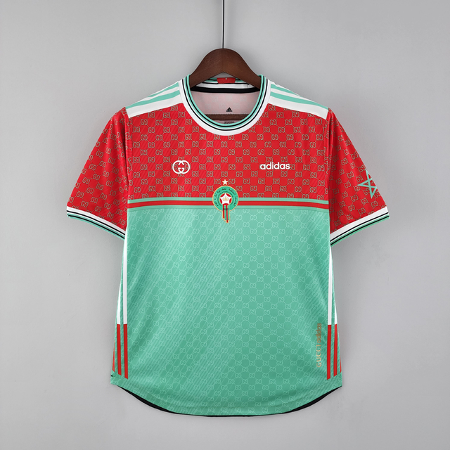 Camisa Seleção Marrocos Edição Especial Collab Gucci 2022 Torcedor Adidas  Masculina