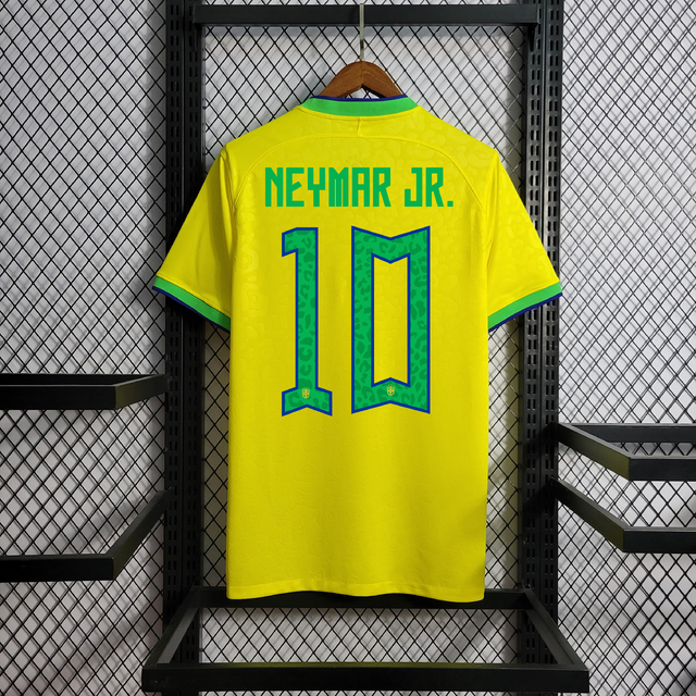 Camisa Seleção Brasil I 22/23 Torcedor Neymar Jr 10 Nike Masculina Amarela