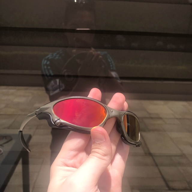 Óculos De Sol Oakley Penny X-Metal Lentes Dark Rubi Brilho Reto E Side  Blinder Carbon -