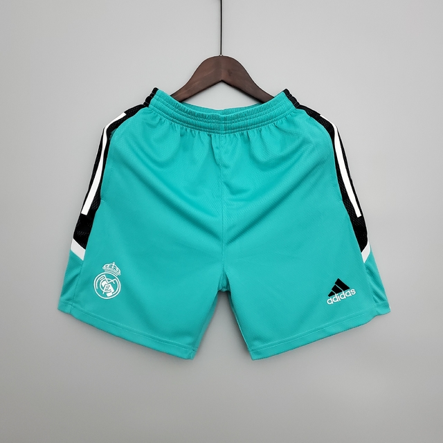 Shorts Real Madrid Treino Com Bolso E Zíper 21/22 Adidas Masculino Verde  Água