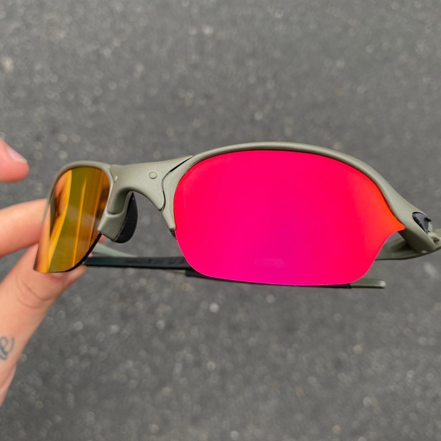 Óculos De Sol Oakley Romeo 2 Armação X-Metal Lentes Ruby Brilho Reto