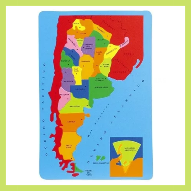 Mapa de la República Argentina en goma Eva