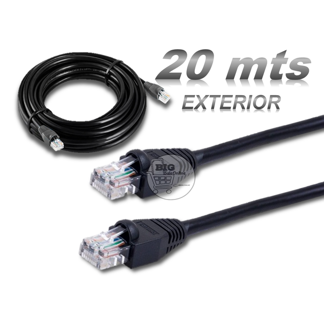 Cable De Red Internet Exterior 20mts Cat 5e Cable Utp Rj45