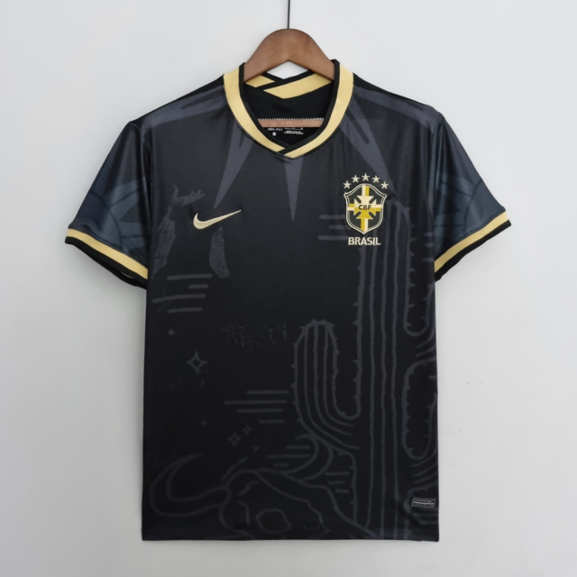 Camisa Brasil Especial Black 22/23 Nike Torcedor - Preto