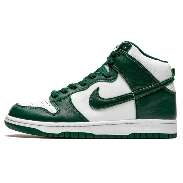 nike dunk high white green