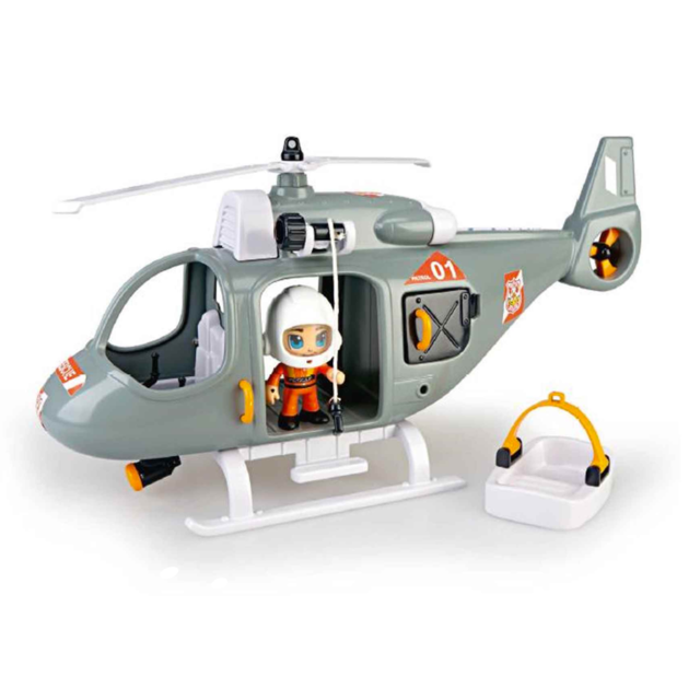 PINYPON ACTION: Helicóptero de rescate - Figura con vehículo y accesorios