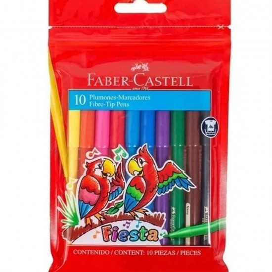 Marcadores de color fiesta crónica x10 Faber Castell
