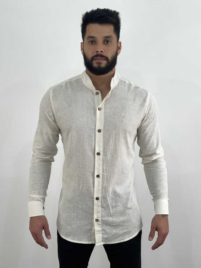 Camisa Social M/L Linho Bege - Riviera Clothing