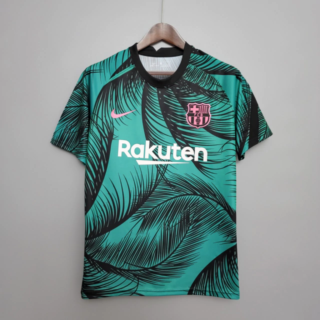Camisa Barcelona Treino - Torcedor/Masculino - Verde, Preto e Rosa - Nike