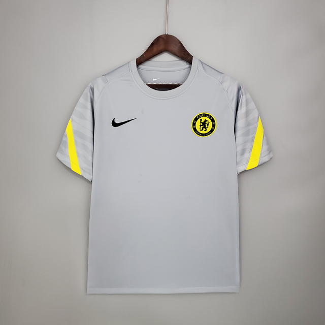 Camisa Chelsea Treino II 21/22 - Torcedor/Masculino - Amarelo e Cinza - Nike
