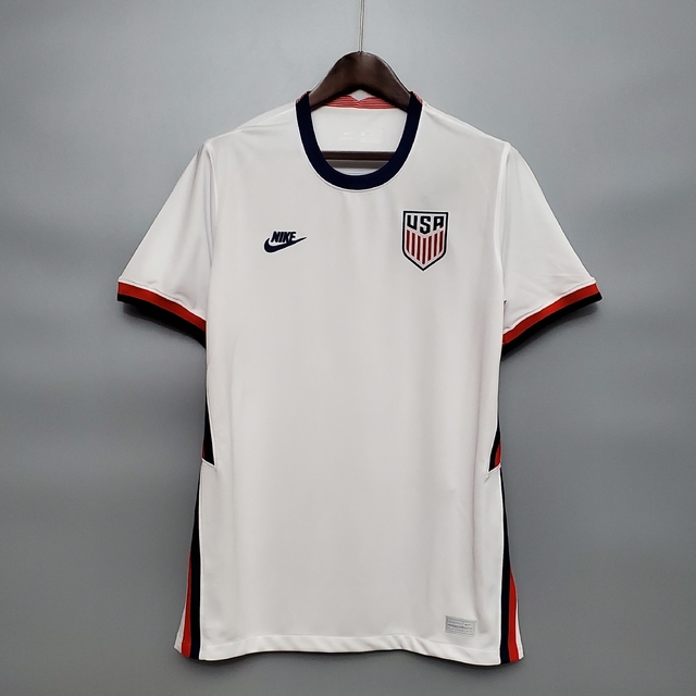 Camisa Estados Unidos Home 20/21 - Torcedor/Masculino - Branco, Azul e  Vermelho - Nike