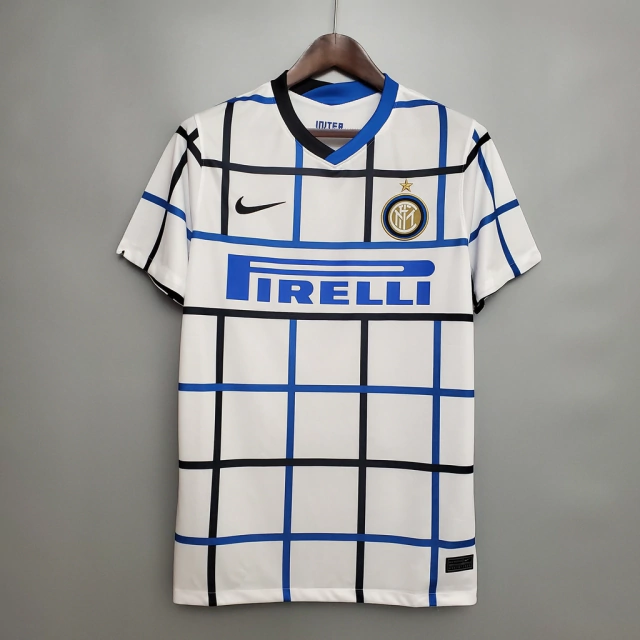 Camisa Inter de Milão Away 20/21 - Torcedor/Masculino - Branco, Preto e  Azul - Nike