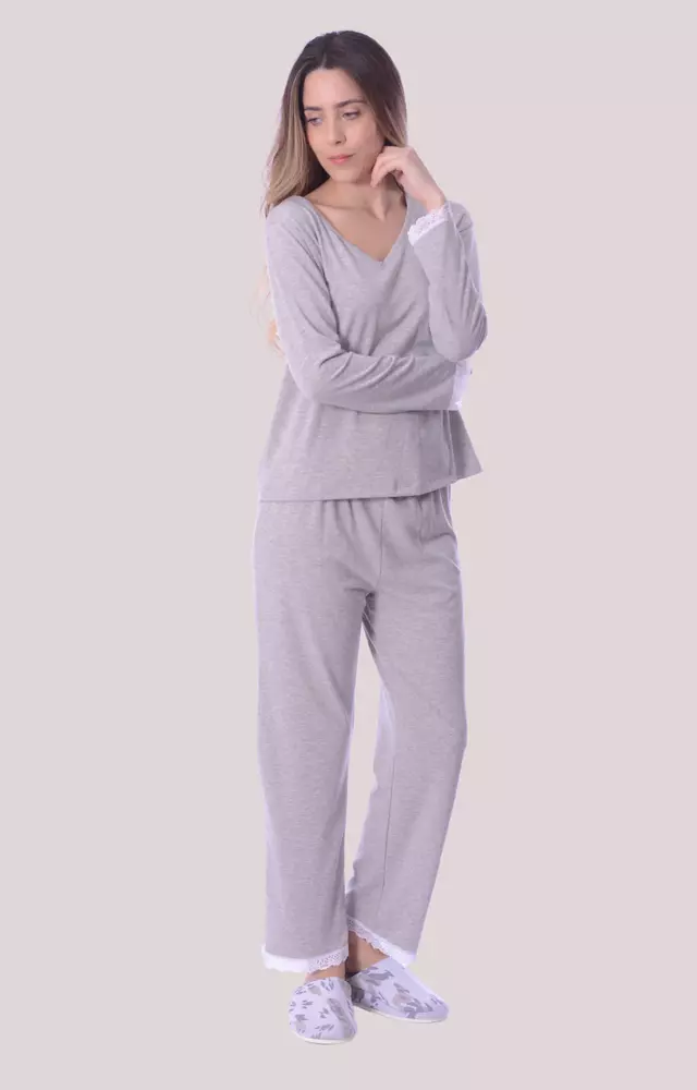 6001 Pijama m/l Cora gris - Comprar en AllôNuit