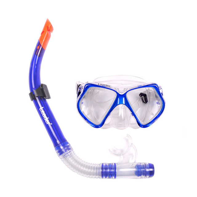 Kit para Natação Máscara + Snorkel - Azul - Leader do Brasil