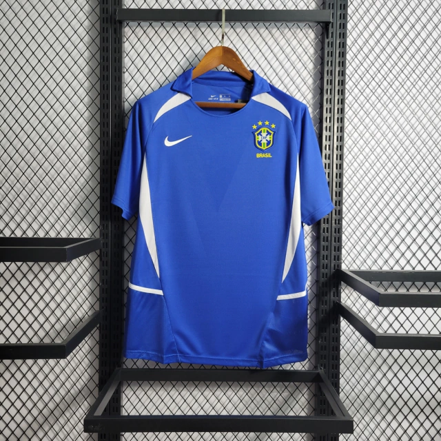 Camisa Retrô Brasil 2002 Away Nike - Azul