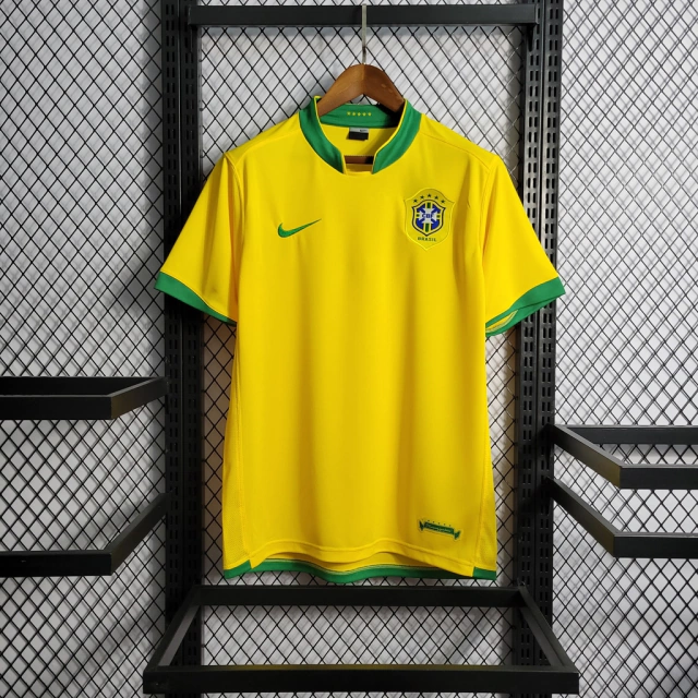 Camisa Retrô 2006 Brasil Home Nike - Amarela+Verde