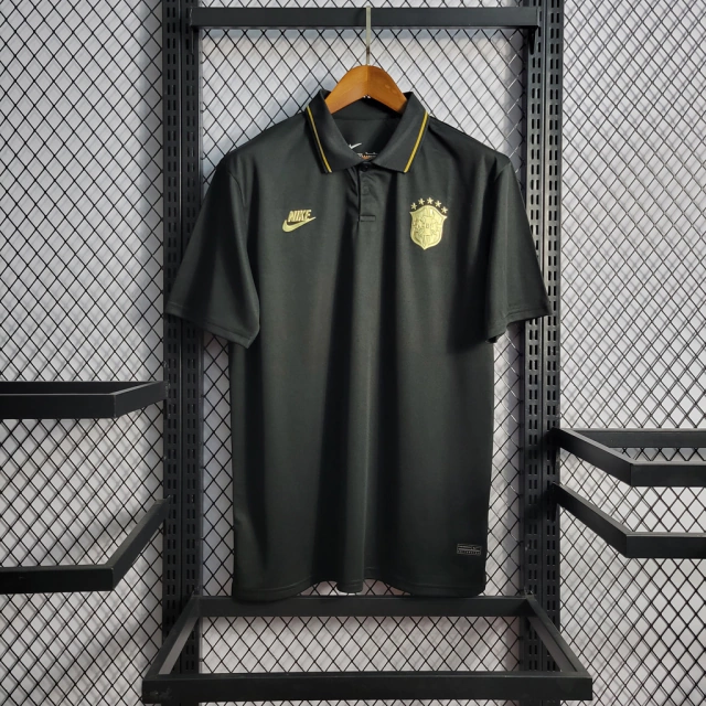 Camisa Polo Brasil Gold Nike - Preto