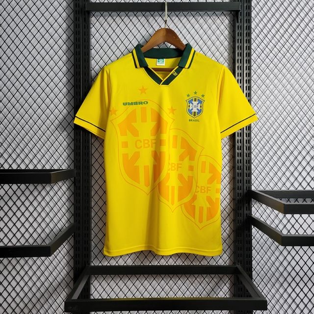 Camisa Retrô Brasil Home 1994 Umbro - Amarela