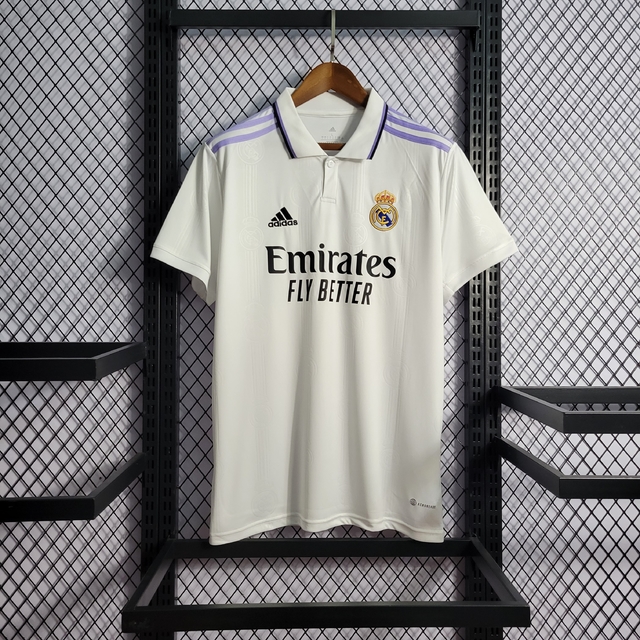 Camisa Real Madrid Home 22/23 s/n° Torcedor Adidas Masculina - Branca