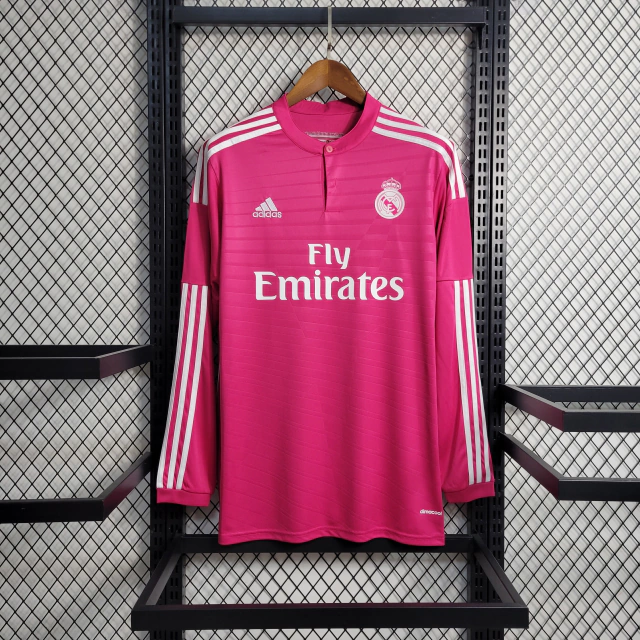 Camisa Retrô Real Madrid 14/15 Manga Longa Adidas - Rosa