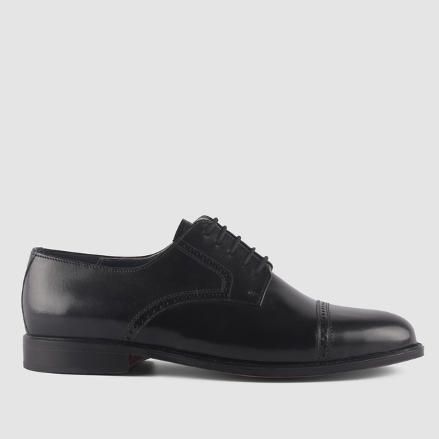 Zapato Horma Ancha Picado Negro (101024) - Mc Shoes