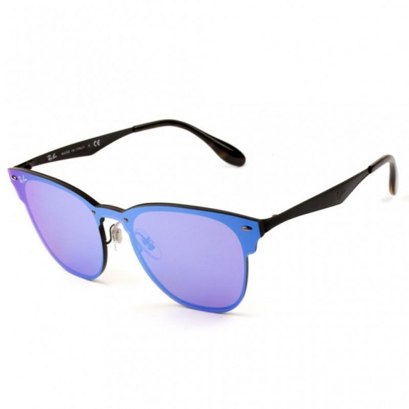 Óculos de Sol Ray Ban Blaze Clubmaster RB3576-N - Preto/Azul Espelhado  153/7V 47mm
