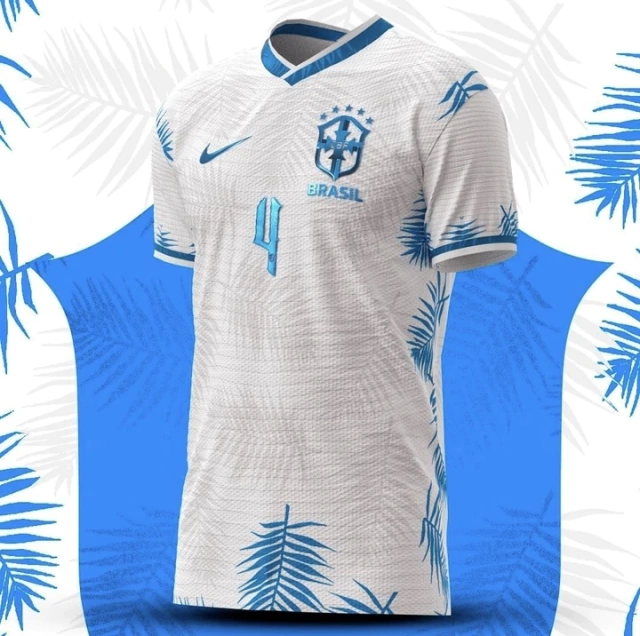 Camisa Nike Brasil 2022/23 - Conceito- Branca + Azul