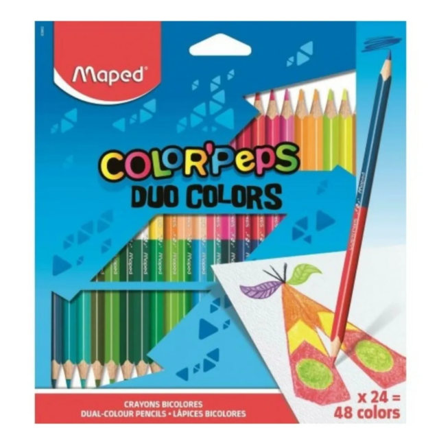 Lápices Bicolor Maped Color Peps Duo Color X24 = 48 Colores