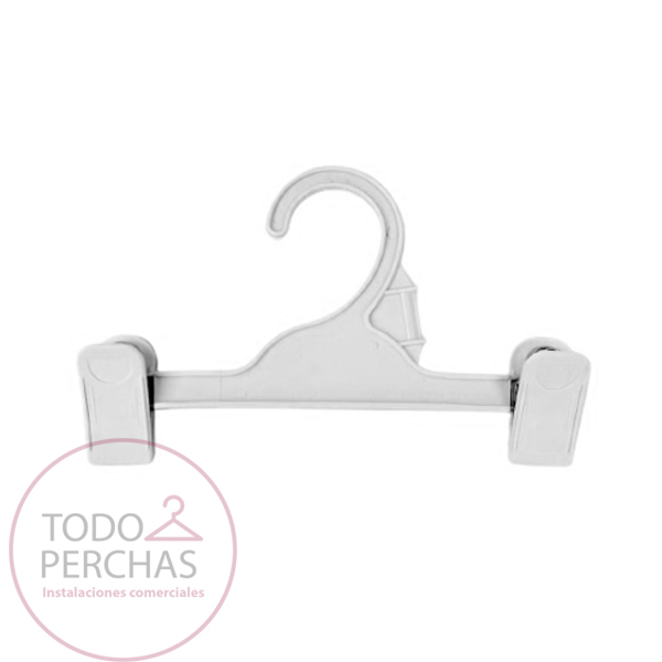 Perchas Con Broche Blanco 19 cm - TODOPERCHAS