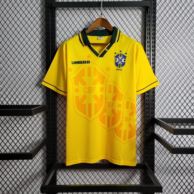 Camisa Seleção Brasileira Copa do Mundo RETRÔ 93/94 Torcedor Umbro  Masculina - Amarela