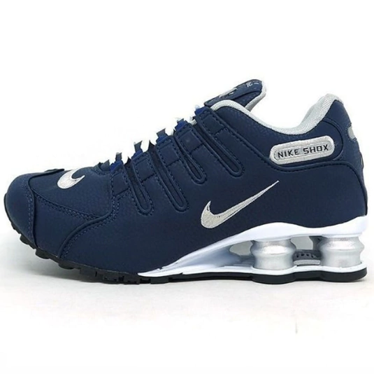 Piquete internacional Resbaladizo Nike Shox Azul Escuro C/Prata - Mandella Shoes
