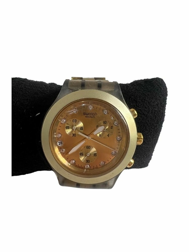 Relógio Swatch Dourado Diaphane