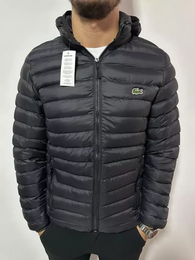 Campera inflable LACOSTE negro - Comprar en Outfit Cba