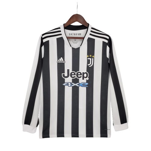 Camisa Juventus Manga Longa I Home 2021/22 Adidas Masculino Torcedor -  Branco e Preto