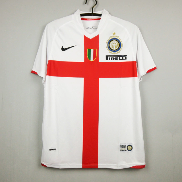Camisa Inter de Milão Away 2007-2008 Torcedor Nike Masculina - Branca