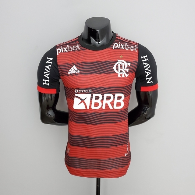 Camisa do Flamengo com todos os patrocínios versão jogador 2022