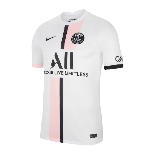 Camisa Paris Saint-Germain Nike II 21/22 Torcedor Masculina - Branco e Rosa