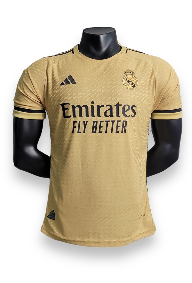 Camisa Real Madrid 2023 Jogador Masculina - Dourada