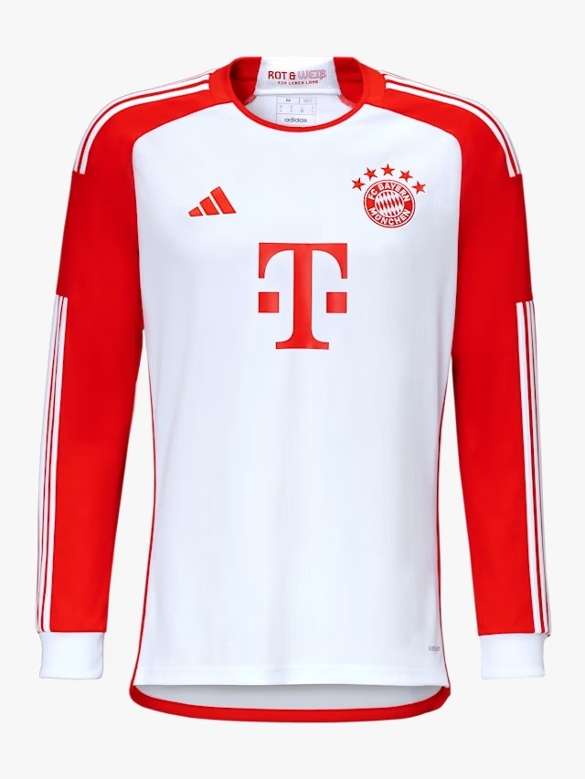 Camisa Bayern de Munique 2023 Manga Longa Masculina - Branca