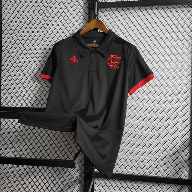Camisa Polo Flamengo Torcedor Adidas Masculina - Preto