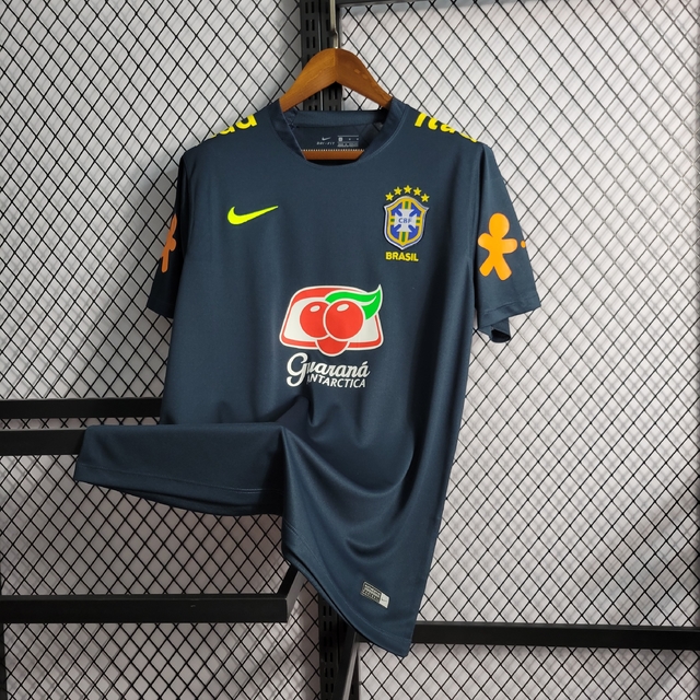 Camisa Seleção Brasileira Treino Todos os Patrocínios Torcedor Masculina -  Preta