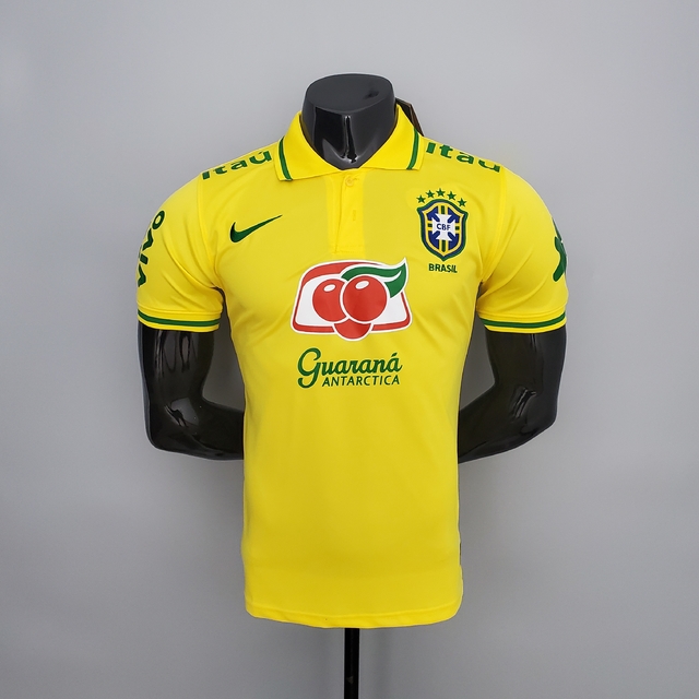 Camisa Polo Seleção Brasileira Treino - Torcedor Nike Masculina - Amarela