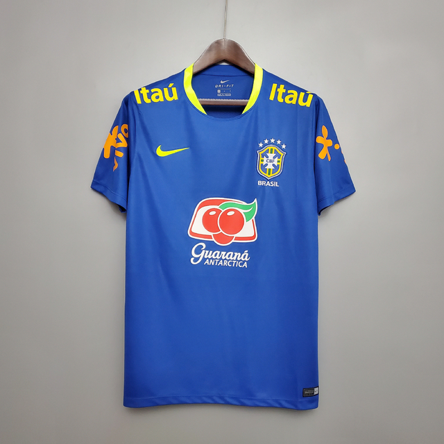 Camisa Seleção Brasileira Treino - Todos os Patrocínios - Torcedor BLUE Nike  Masculina