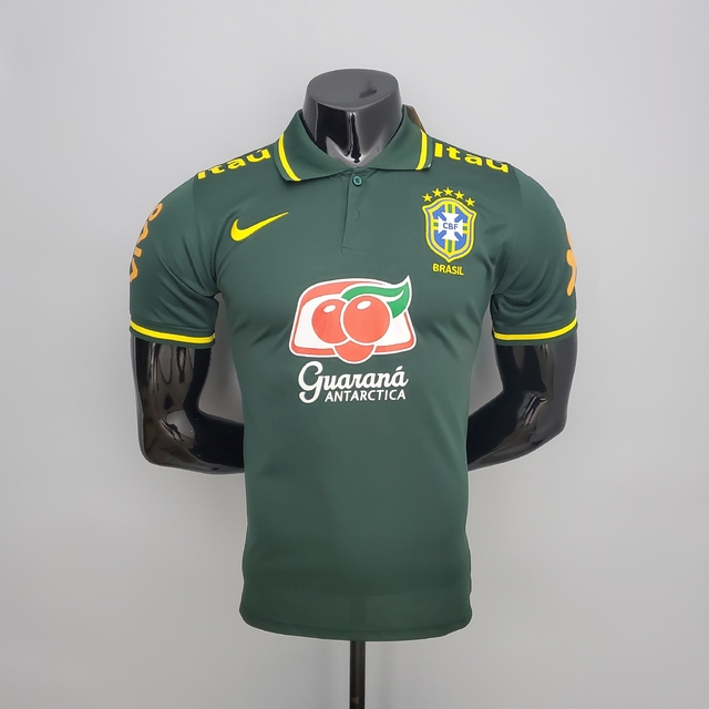 Camisa Polo Seleção Brasileira Treino - Torcedor Nike Masculina - Verde
