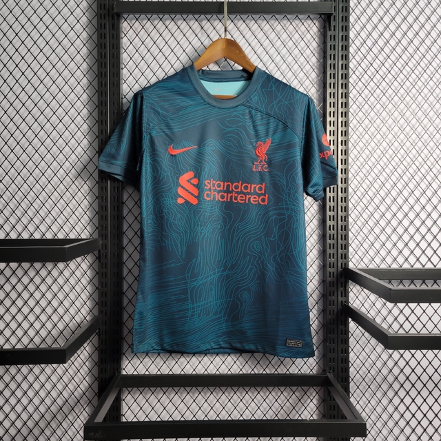 Camisa do Liverpool Away 22/23 Versão Torcedor Masculino - Azul