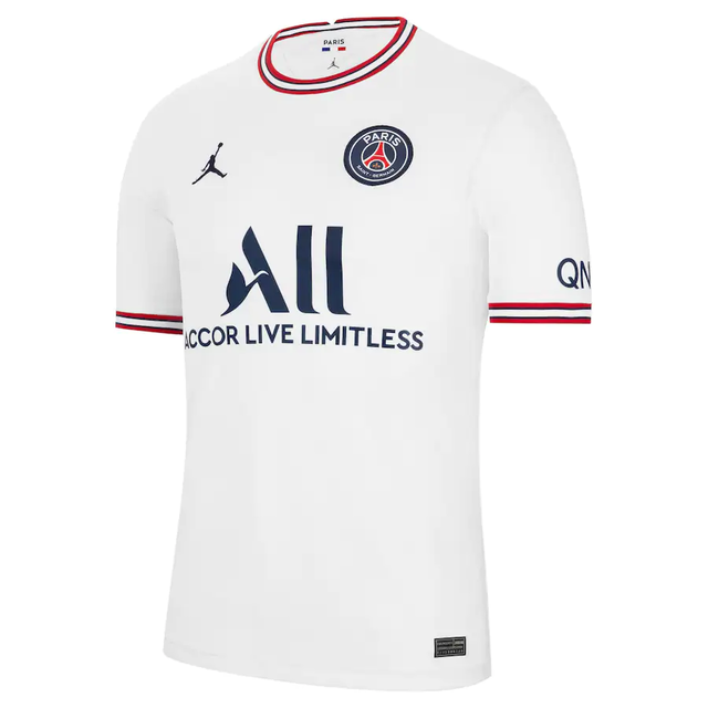 Camisa Paris Saint-Germain Jordan IV - Torcedor 21/22 Branca