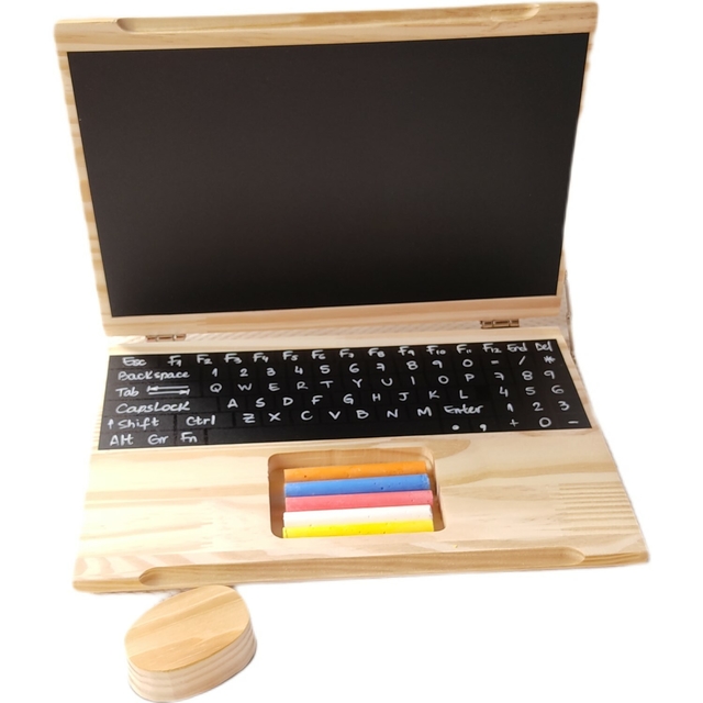 Notebook de brinquedo, laptop de brinquedo, notebook de madeira, notebook  infantil, notebook brinquedo